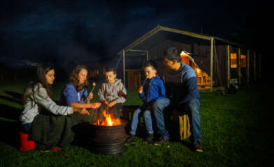 Marshmellows rond het kampvuur